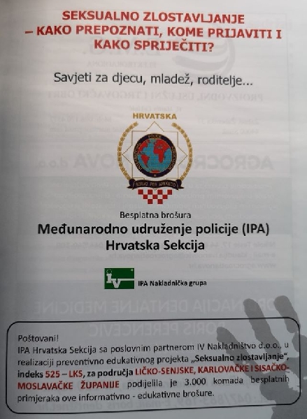 Besplatna preventivno-edukativna brošura " Seksualno zlostavljanje"