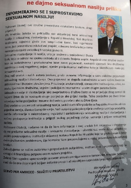 Besplatna preventivno-edukativna brošura " Seksualno zlostavljanje"